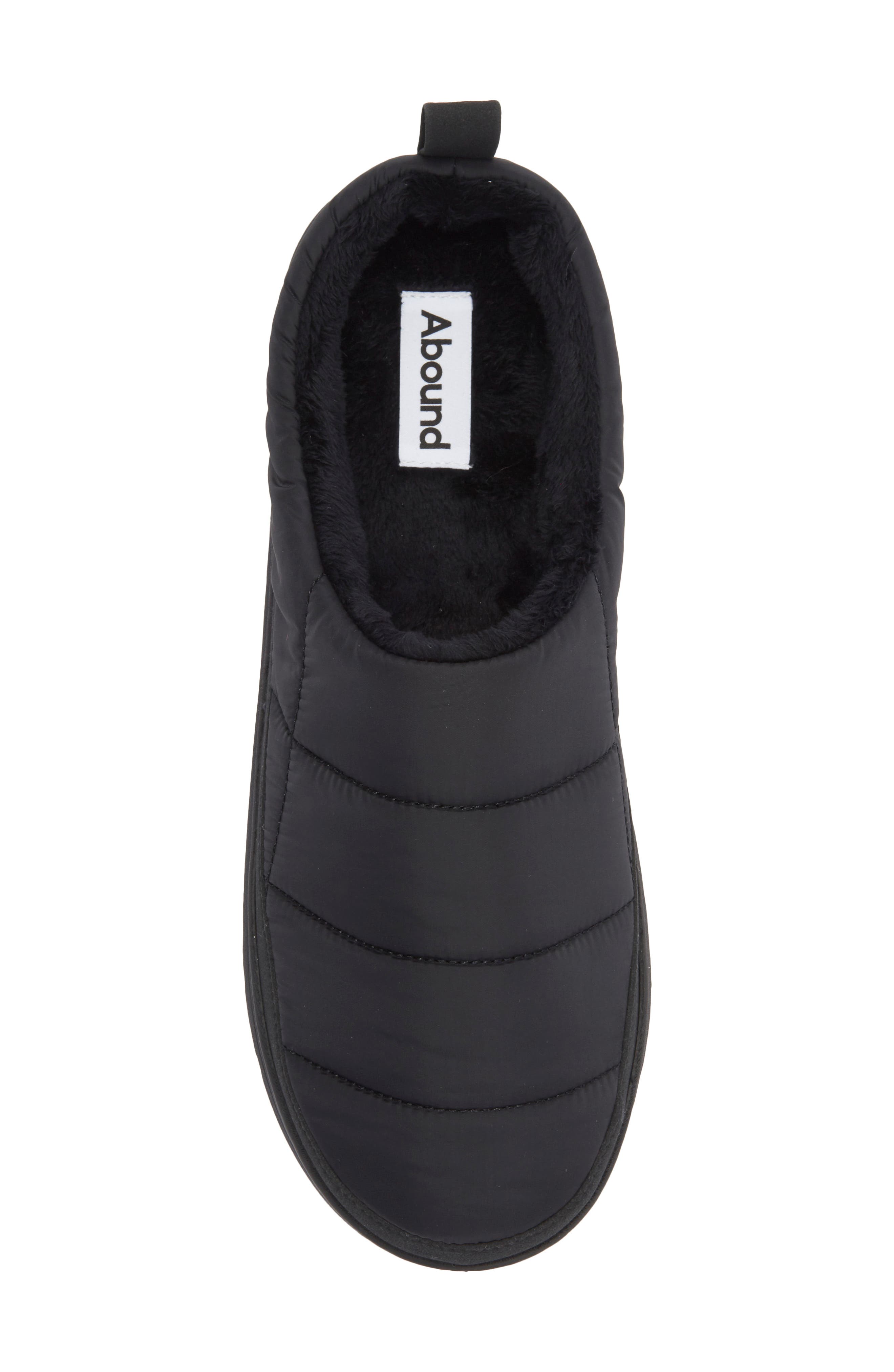 Abound Darius Faux Fur Lined Quilted Clog Slipper, Alternate, color, Black