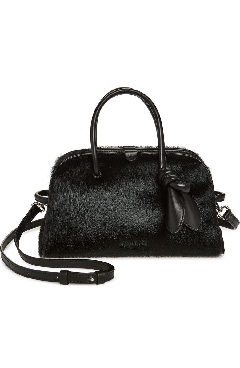 Jacquemus Le Petit Turismo Genuine Calf Hair Crossbody Bag, Main, color, Black 990