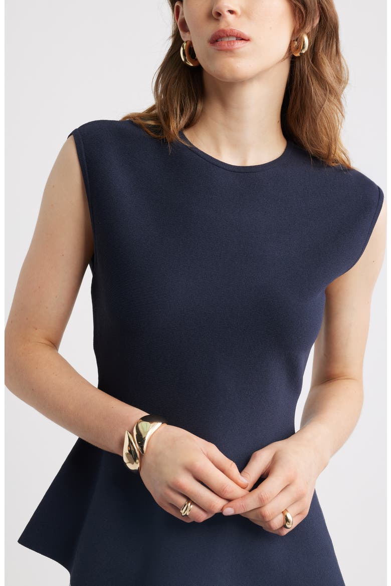 Sleeveless Peplum Sweater, Alternate, color, NAVY NIGHT