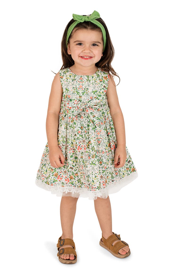 Kids' Floral Party Dress, Alternate, color, CREAM MULTI