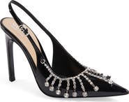 Gucci Guinevere Crystal Chain Pointe Toe Slingback Pump