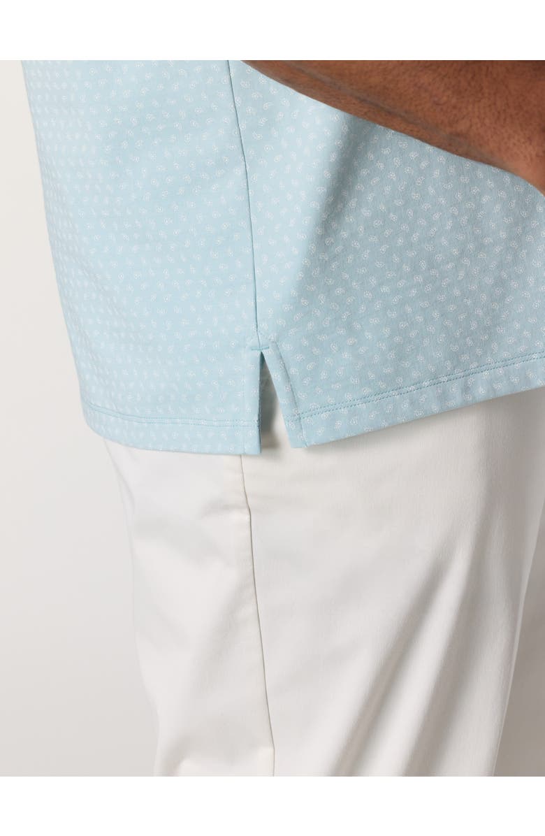 Oak Hill by DXL Big & Tall  Printed Notch-Collar Tech Polo Shirt, Alternate, color, Winter Sky