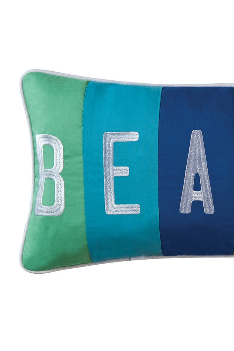 "BEACHY" Cotton Blend Lumbar Accent Pillow 12" x 24", Alternate, color, Blue