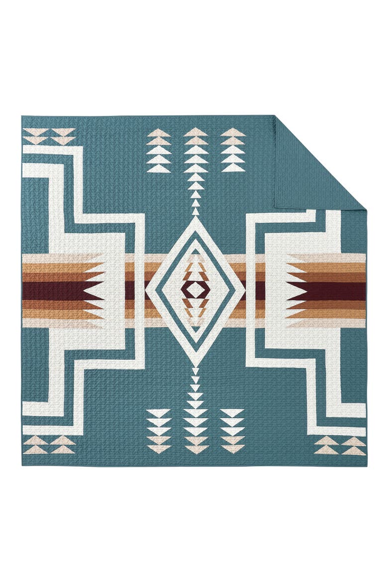 Harding Pieced Cotton Quilt & Sham Set, Main, color, SLATE