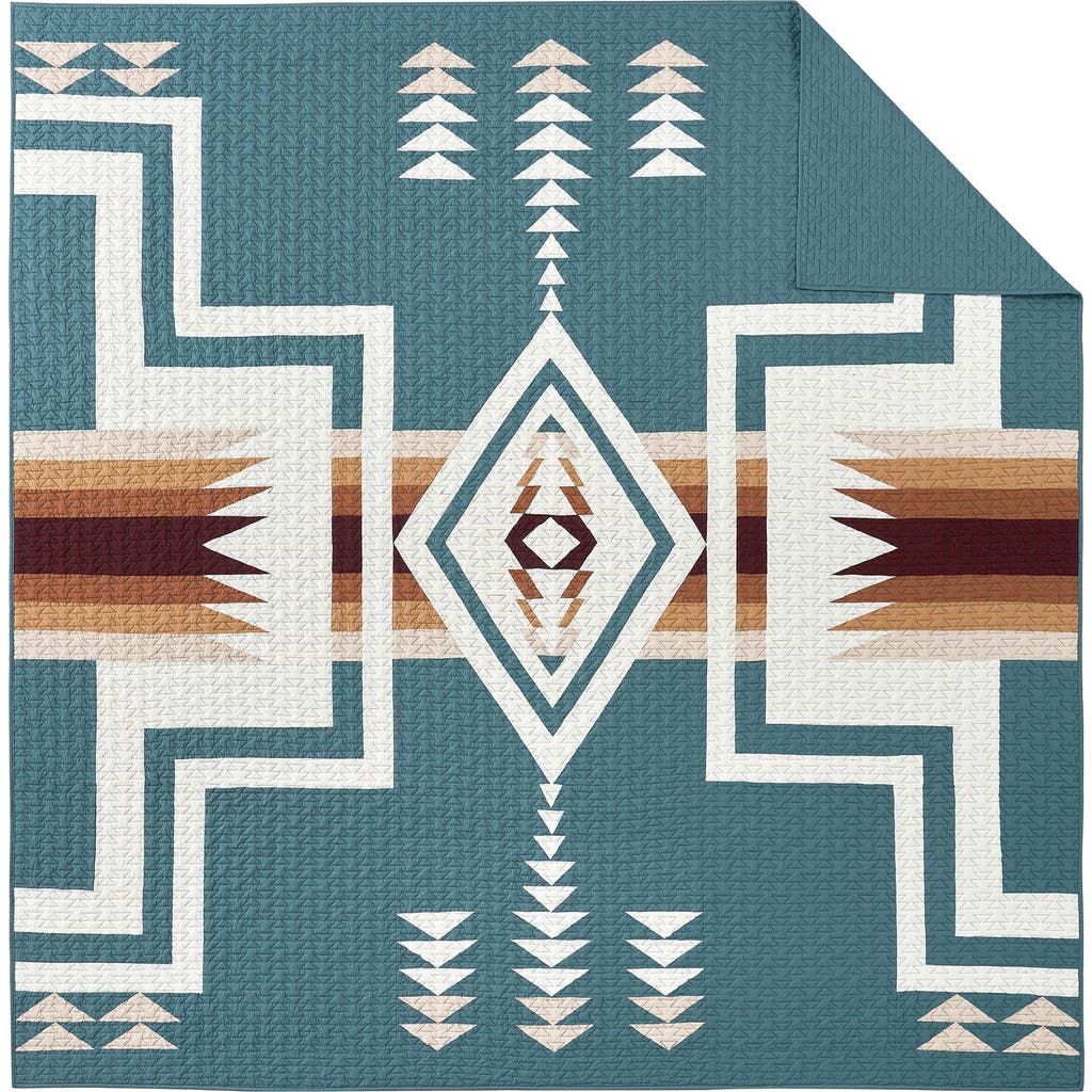 Pendleton Harding Pieced Cotton Quilt & Sham Set In Slate