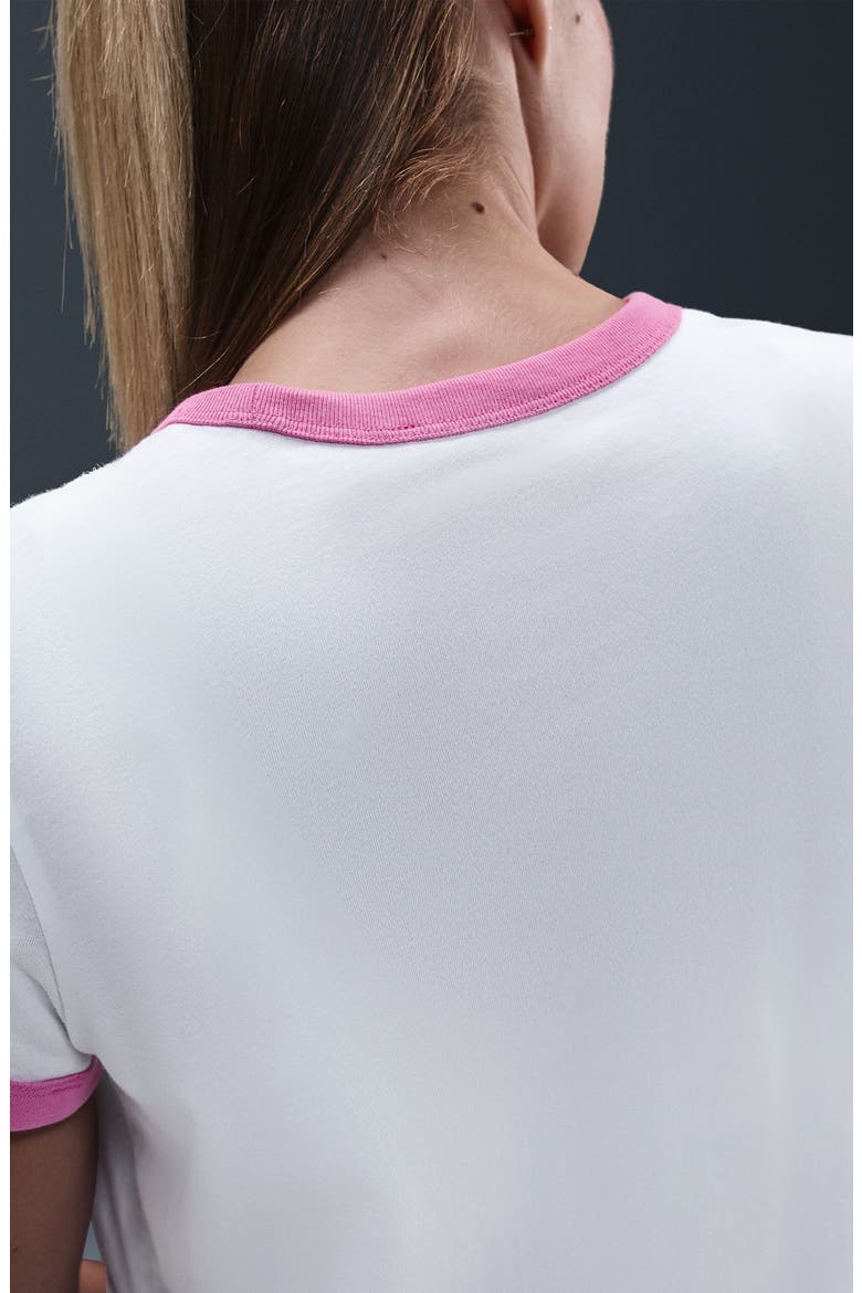 Sportswear Crop 1972 Marathon Ringer T-Shirt, Alternate, color, WHITE/ PLAYFUL PINK