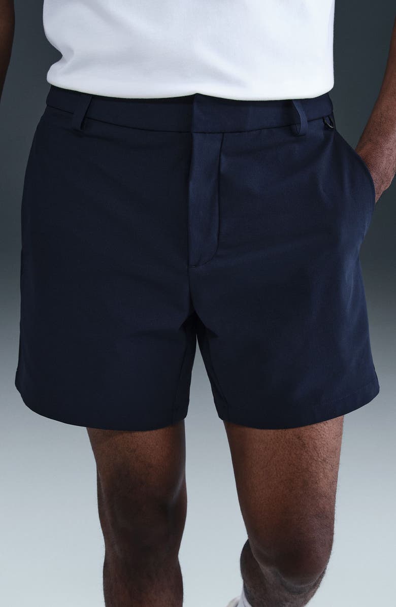 Nike 24.7 PerfectStretch Dri-FIT Flat Front Shorts, Alternate, color, Obsidian/ Black