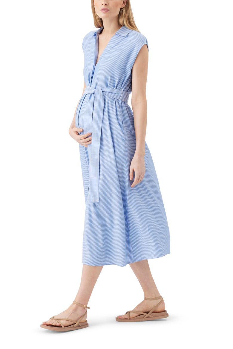 Abby Stripe Shirt Dress, Alternate, color, Blue / White