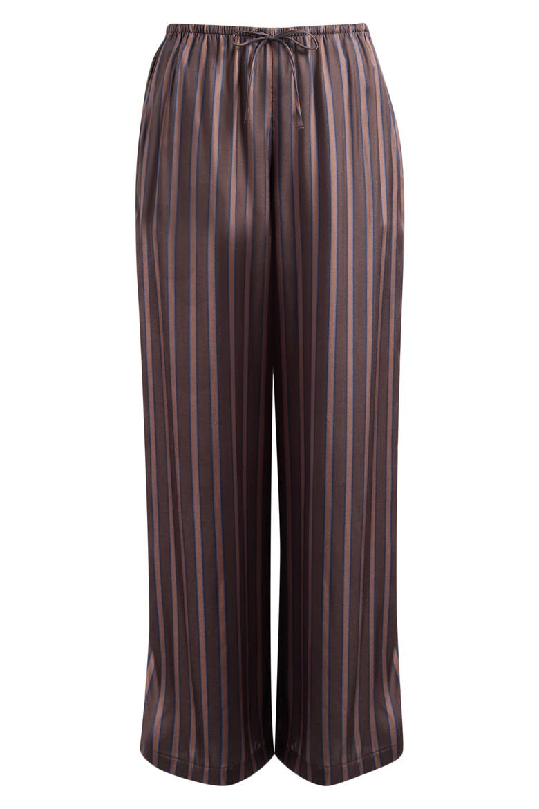 Elise Tie Waist Silk Blend Pants, Main, color, WREN STRIPE
