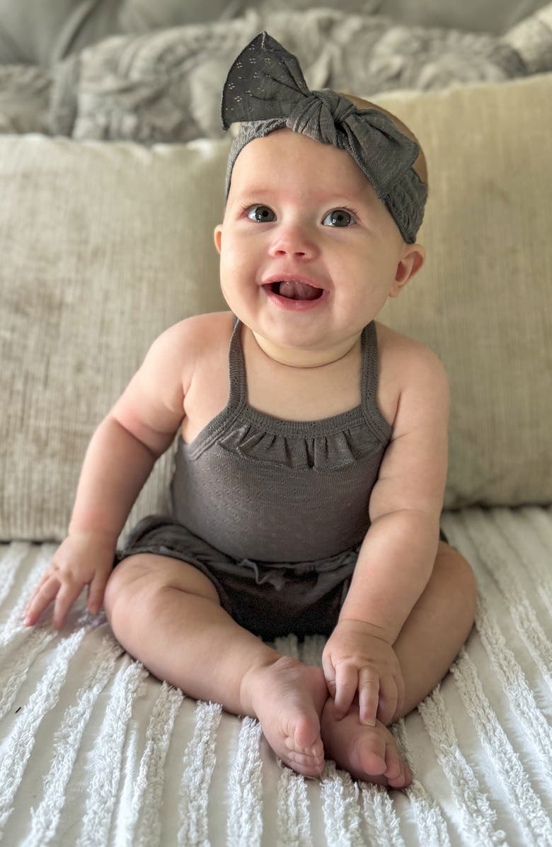 L'ovedbaby Organic Cotton Pointelle Bodysuit, Bloomers & Headband Set, Alternate, color, 