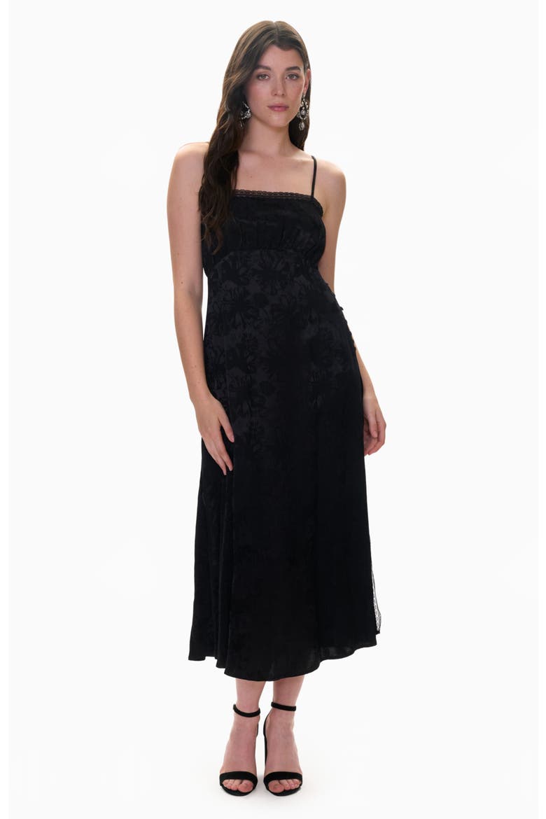Neveah Jacquard Cami Dress, Main, color, Noir