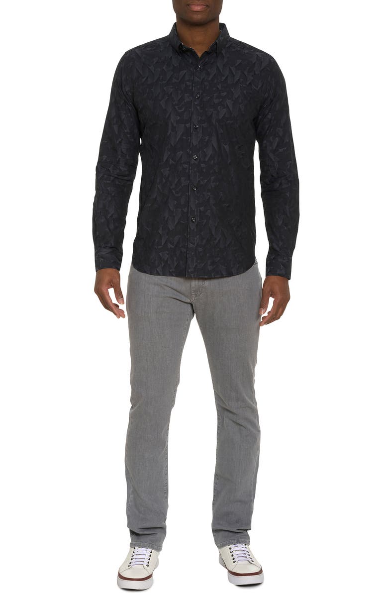 Robert Graham Kamal Jacquard Button-Up Shirt, Alternate, color, 