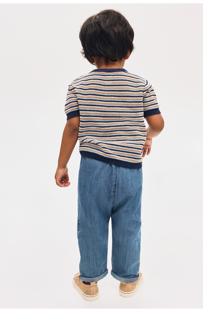 H&M Embroidered-detail denim joggers, Alternate, color, Denim Blue/Cars