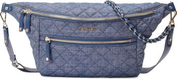 MZ Wallace Crosby Quilted Denim Convertible Sling Bag | Nordstrom