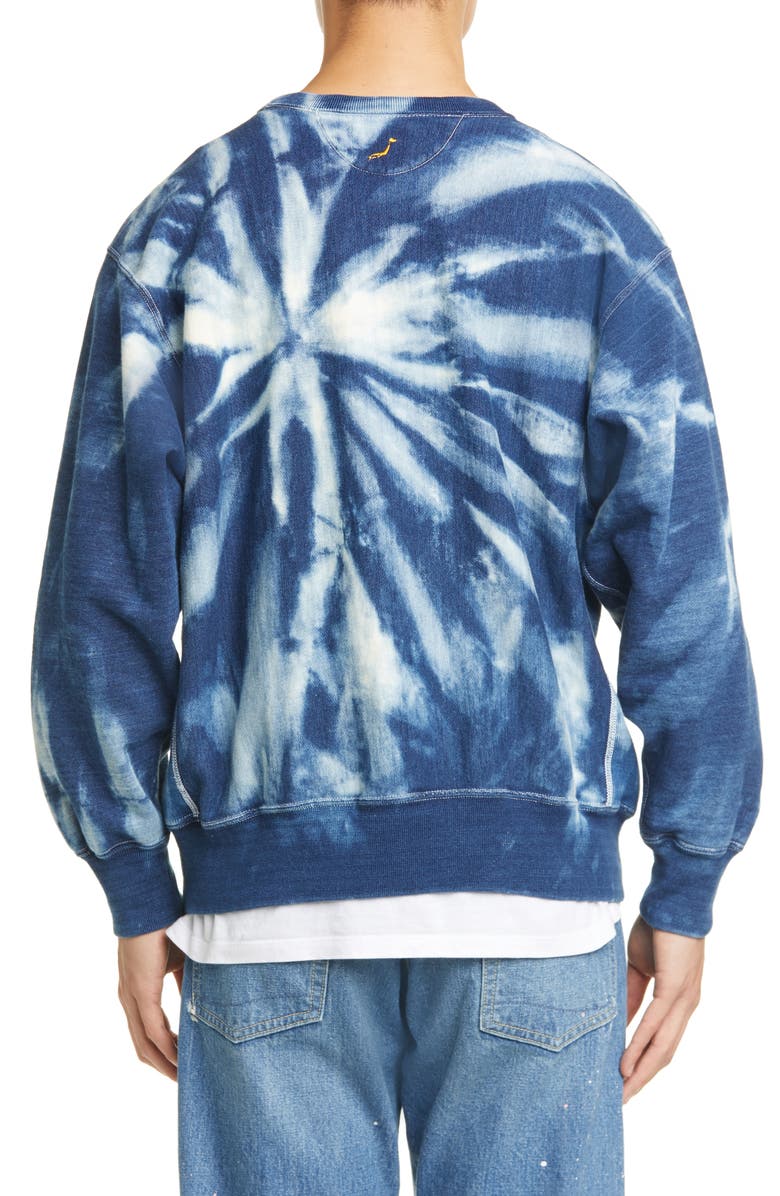 orSlow Indigo Tie Dye Sweatshirt, Alternate, color,