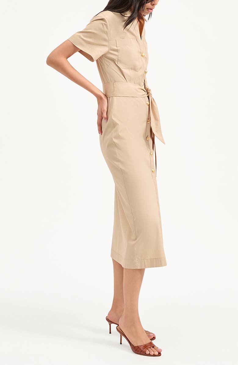 Veronica Beard Tabby Belted Shirtdress, Alternate, color, Stone Khaki