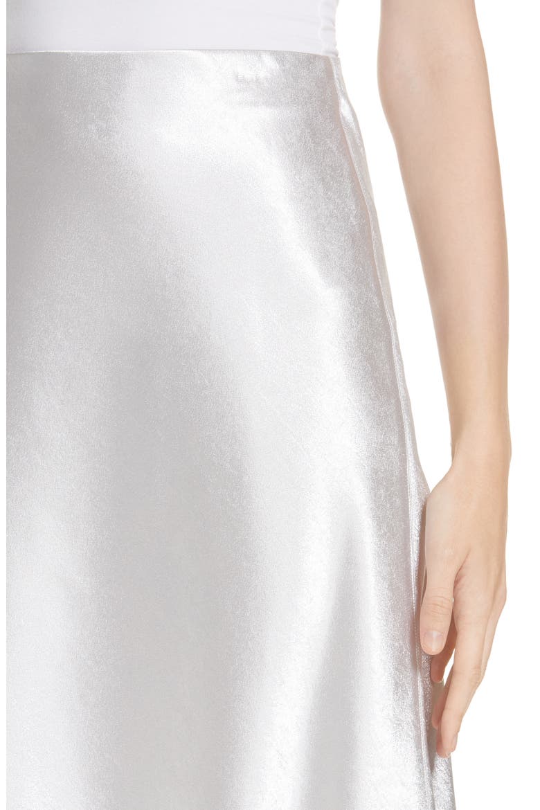 Satin Slip Skirt, Alternate, color, SILVER