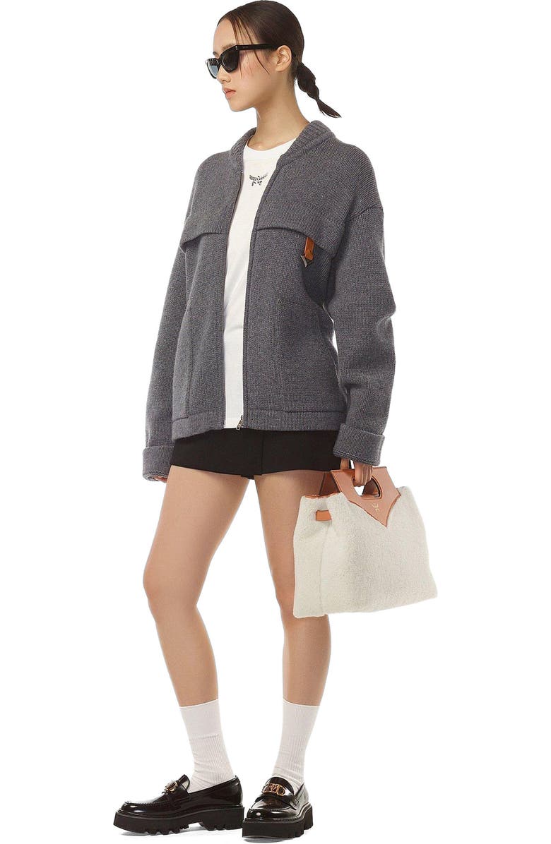 MCM Soft Diamond Shoulder Bag in Shearling and Leather, Alternate, color,