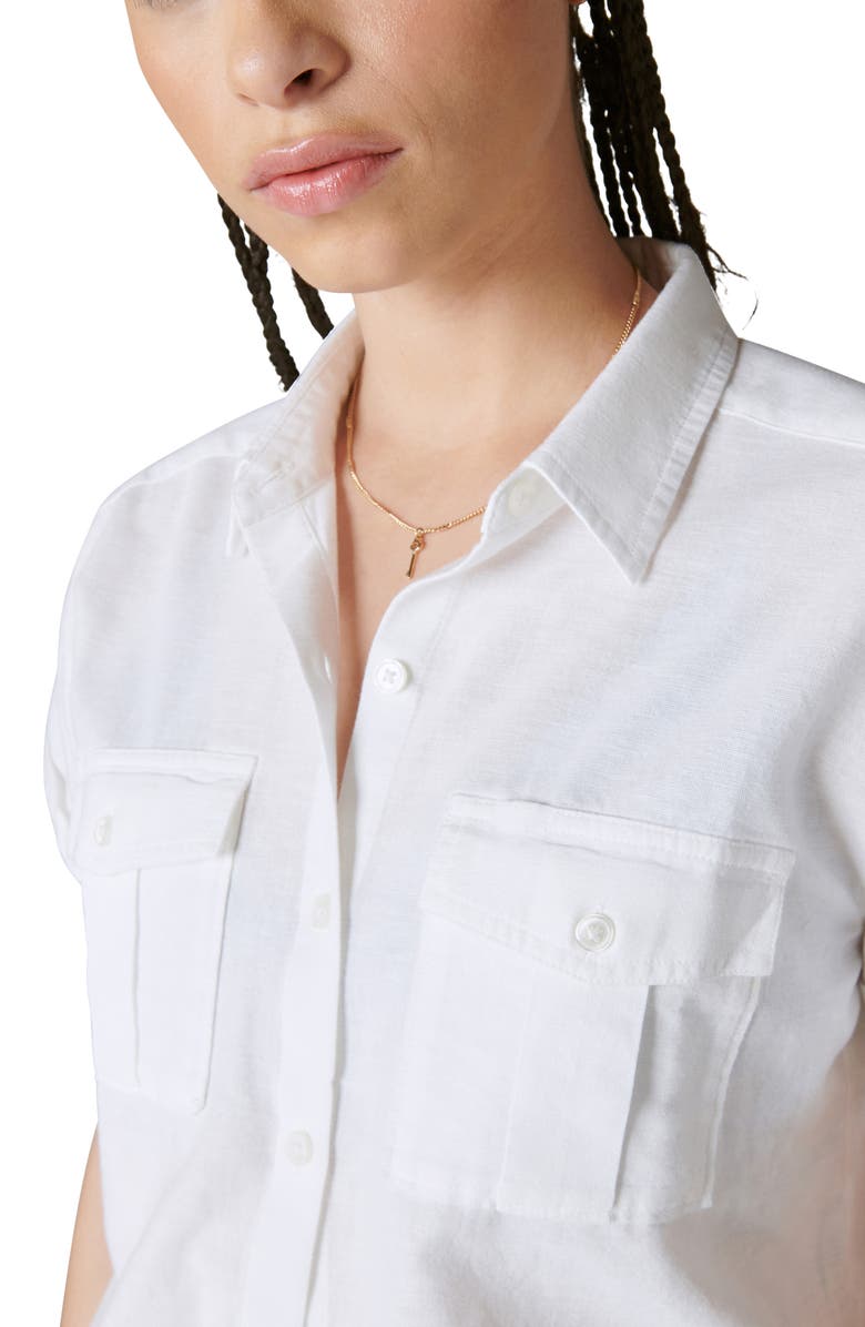Lucky Brand Workwear Cotton & Linen Button-Up Shirt, Alternate, color, 