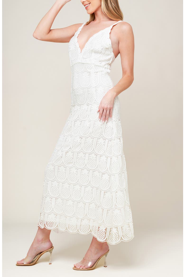 Pineapple Lace Maxi Dress, Alternate, color, OFF WHITE