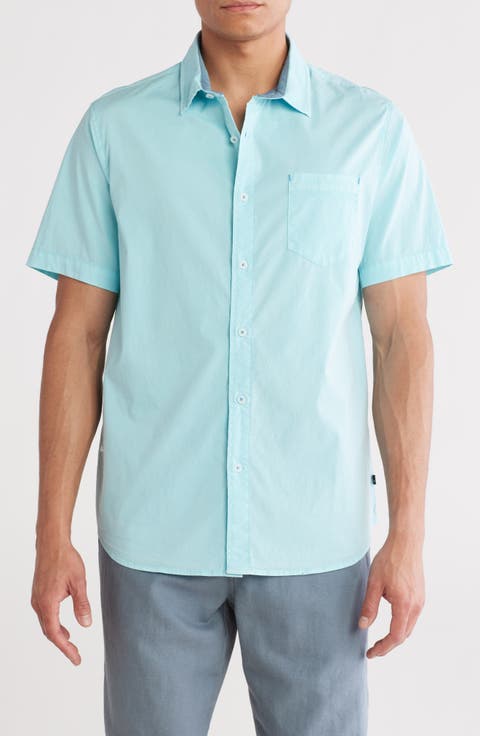 Clearwater Short Sleeve Stretch Cotton Button-Up Shirt