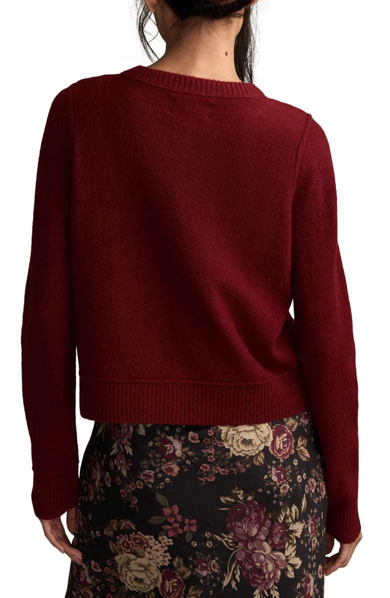 Lucky Brand Cloud Soft Cardigan, Alternate, color, Syrah