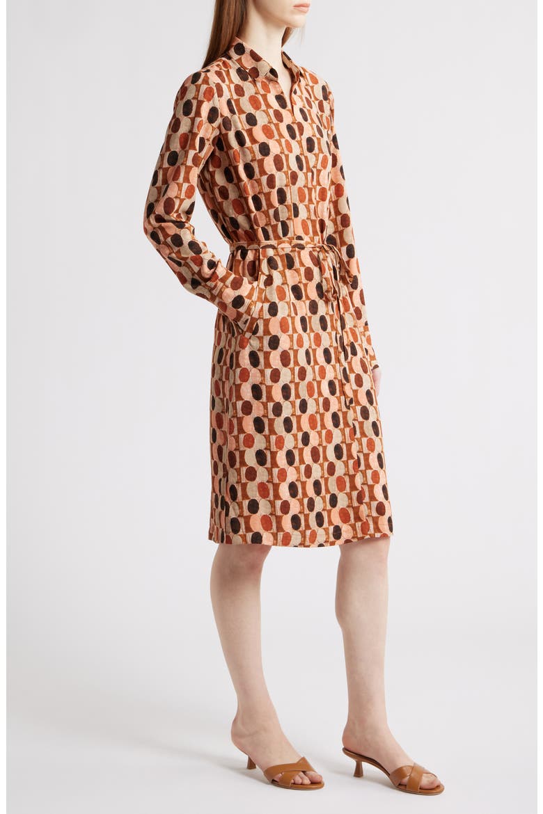 Devon Circle Print Long Sleeve Belted Dress, Alternate, color, SPICE MULTI