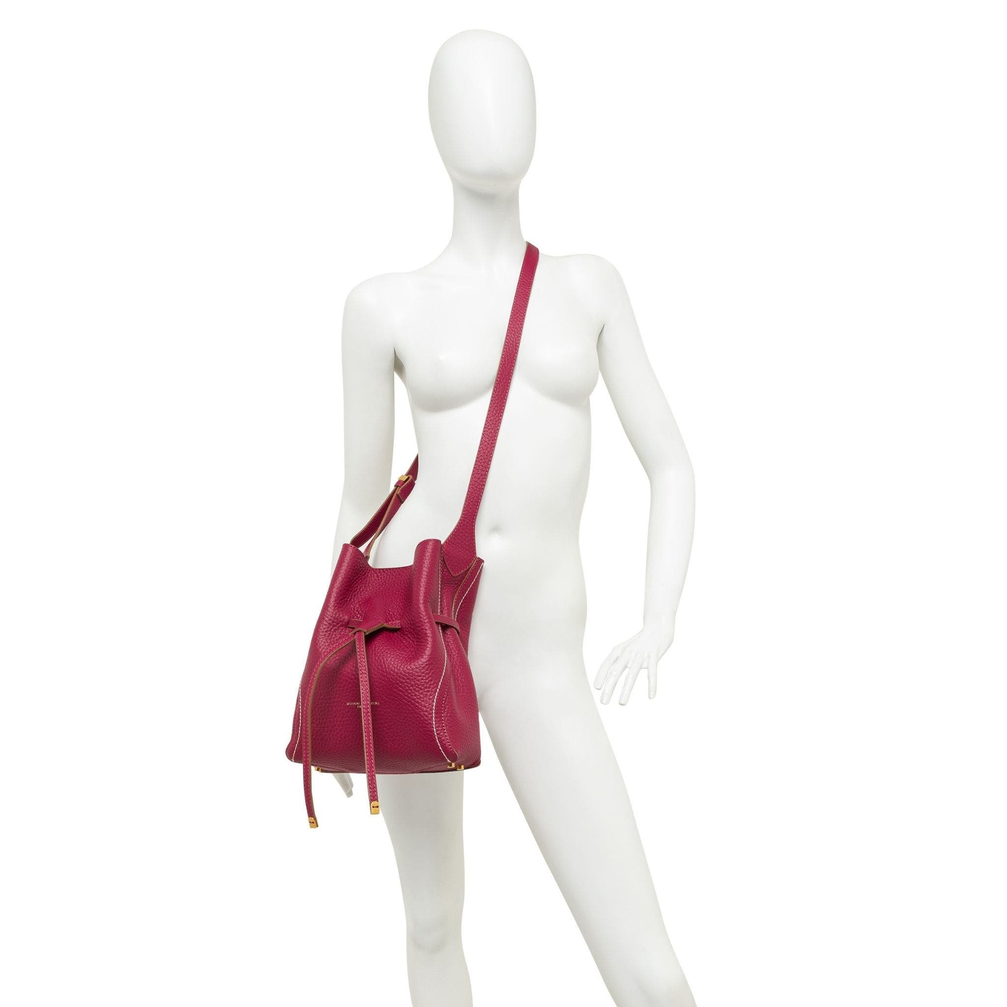 Sienna Leather Drawstring Bucket Bag, Alternate, color, black