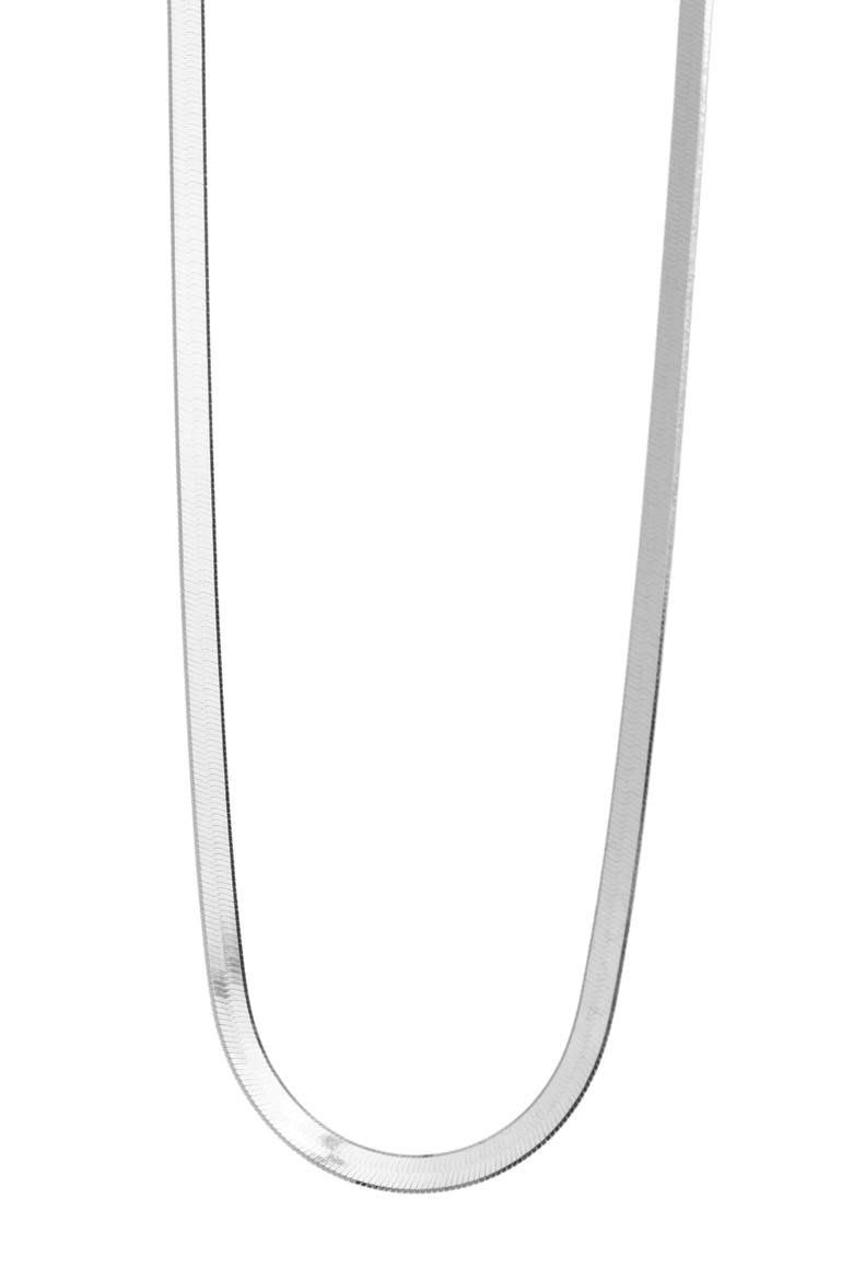 Herringbone Chain Necklace, Main, color, SILVER