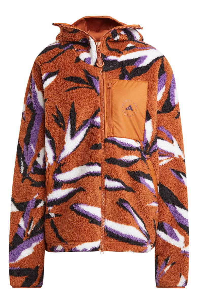adidas by Stella McCartney Recycled Polyester Jacquard Fleece Hooded Jacket, Alternate, color, 