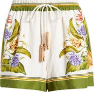 FARM Rio Tropical Scarf Sand Linen Blend Shorts