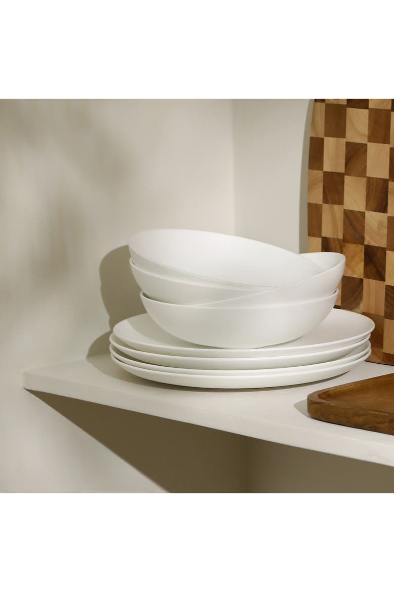 Taglio Bone China 24-Piece Dinnerware Set, Alternate, color, Matte White