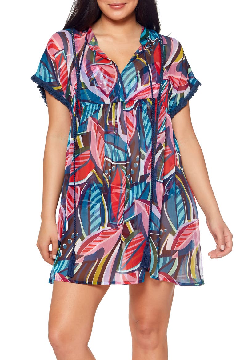 Absolutely Fabulous Chiffon Cover-Up Dress, Main, color, MULTI