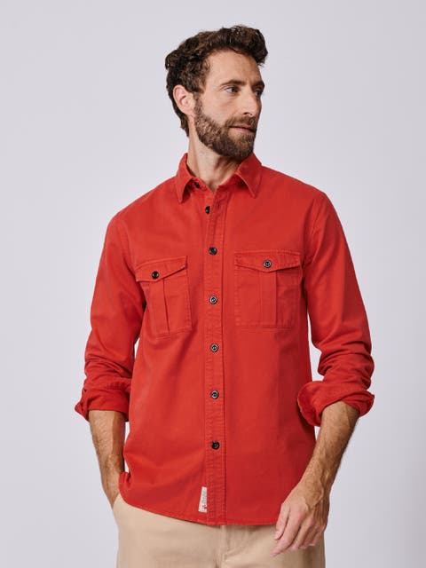Cole Long Sleeve Twill Overshirt