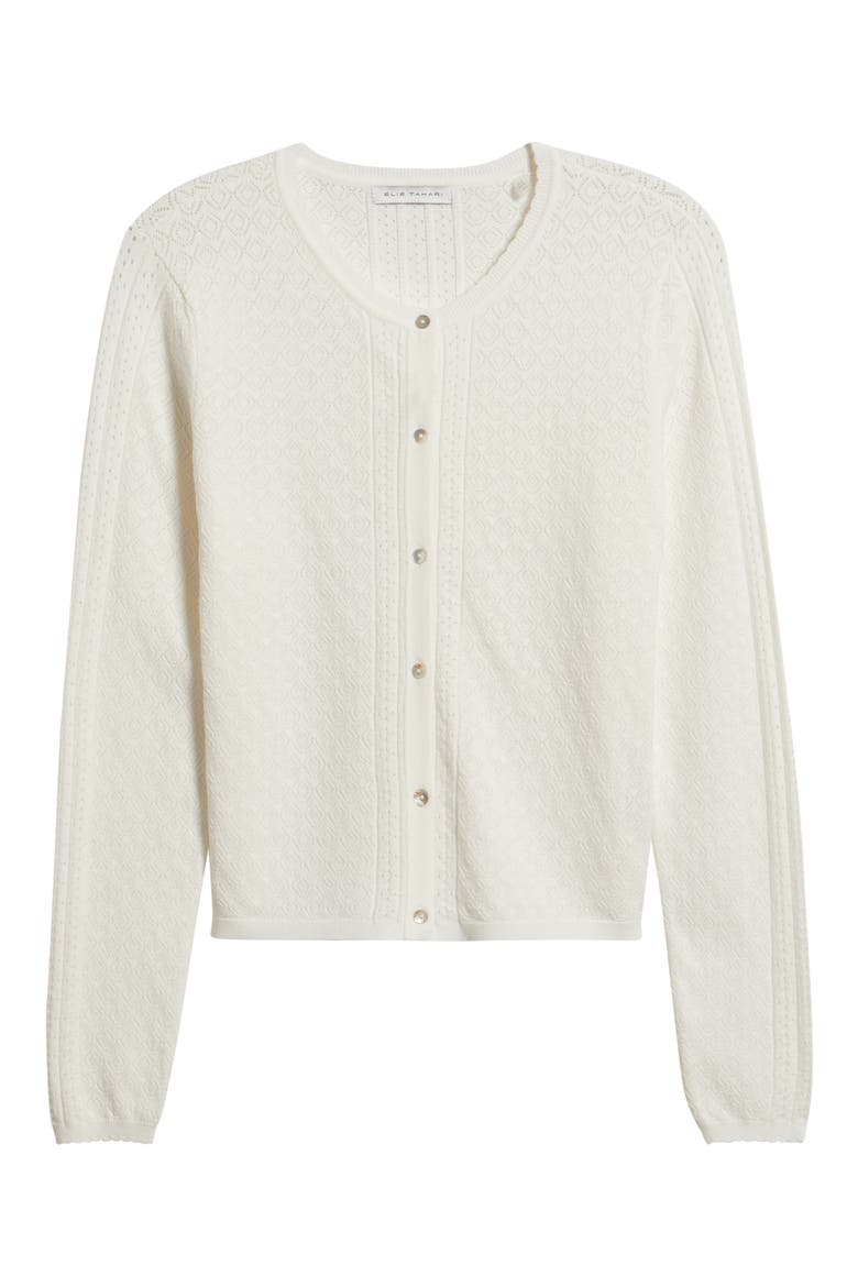 The Steele Mixed Pointelle Cardigan, Alternate, color, IVORY