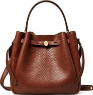 Tory Burch Romy Snake Embossed Leather Bucket Bag