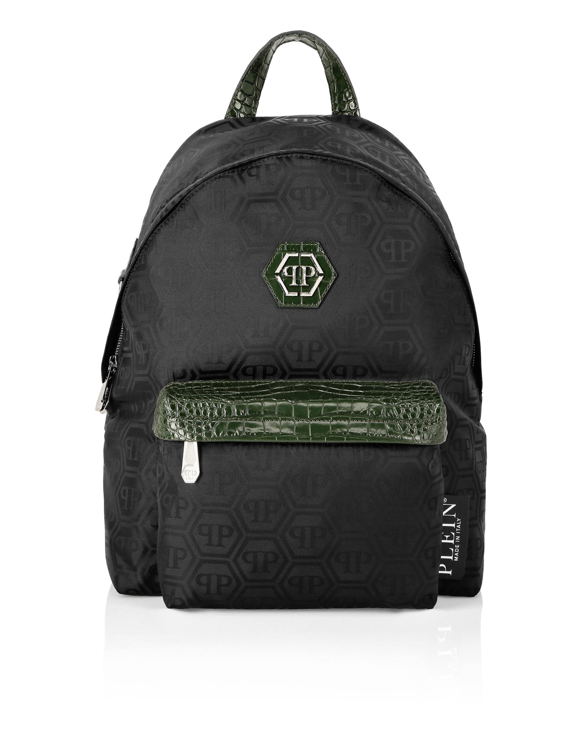 Nylon Backpack Monogram Men, Main, color, black