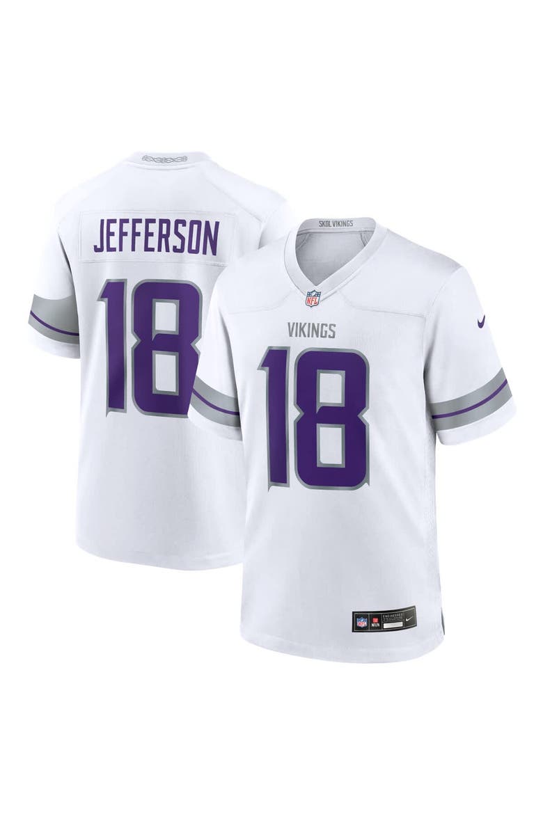 Youth Nike Justin Jefferson White Minnesota Vikings Game Jersey, Alternate, color, White