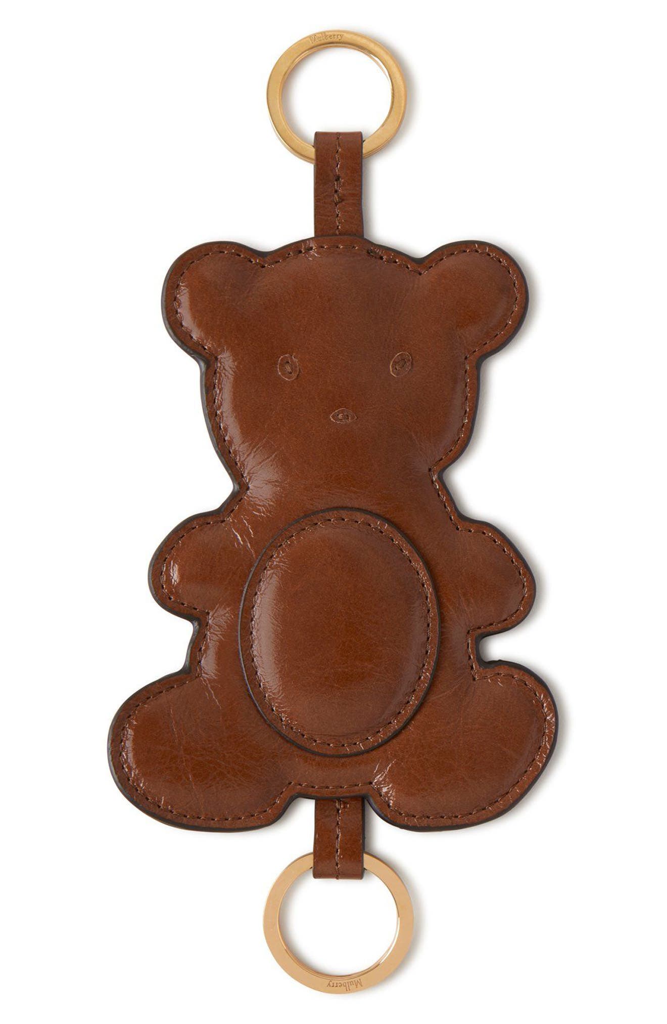 Mulberry x Rejina Pyo Leather Teddy Bear Charm, Alternate, color, 