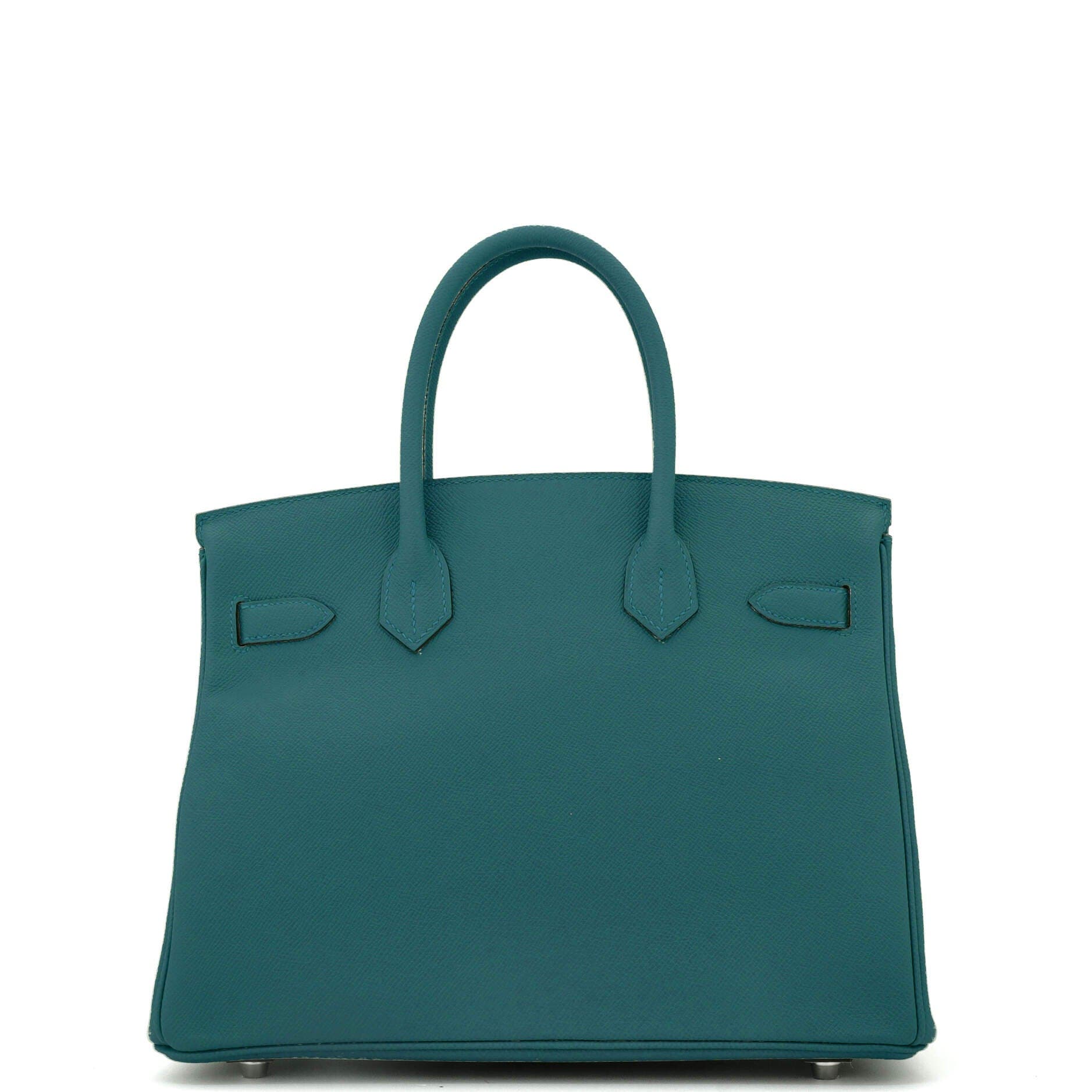 Pre-Owned Hermes Birkin Handbag Green Epsom with Palladium Hardware 30, Alternate, color, 