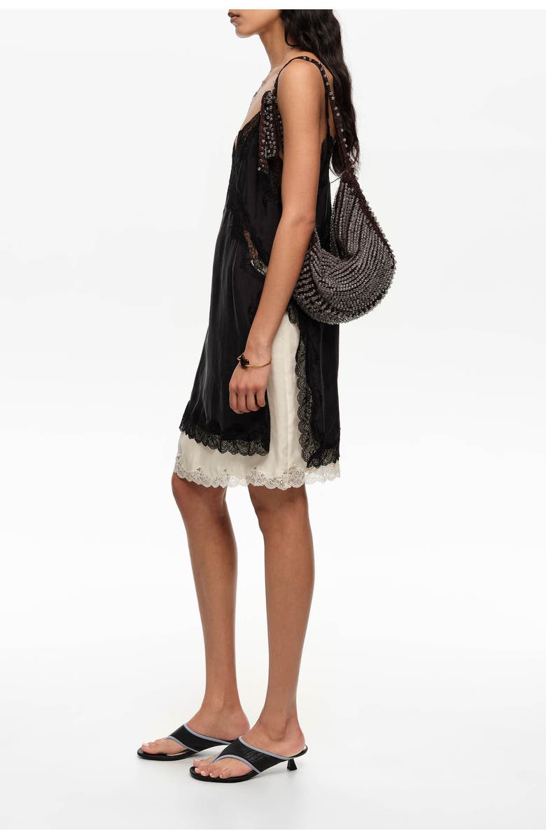 Bimba y Lola Small Beaded Crochet Bag, Alternate, color, Chocolate