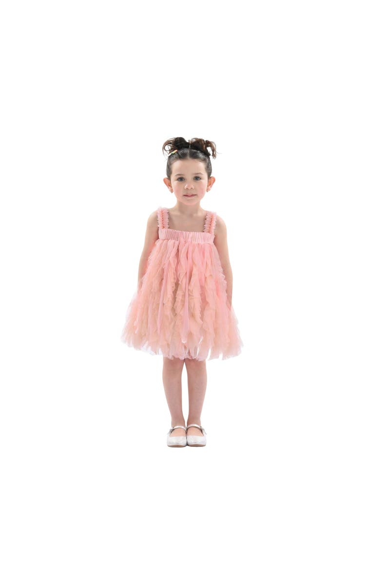 Tulleen Sleeveless Ruffle Layered Dress, Alternate, color, Pink
