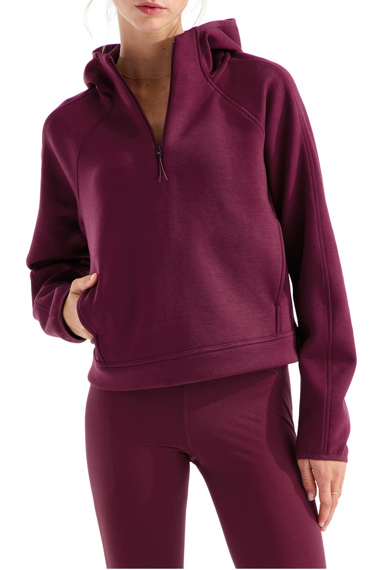 Jaida FlashDry-XD Half Zip Hoodie, Main, color, BURGUNDY CRUSH