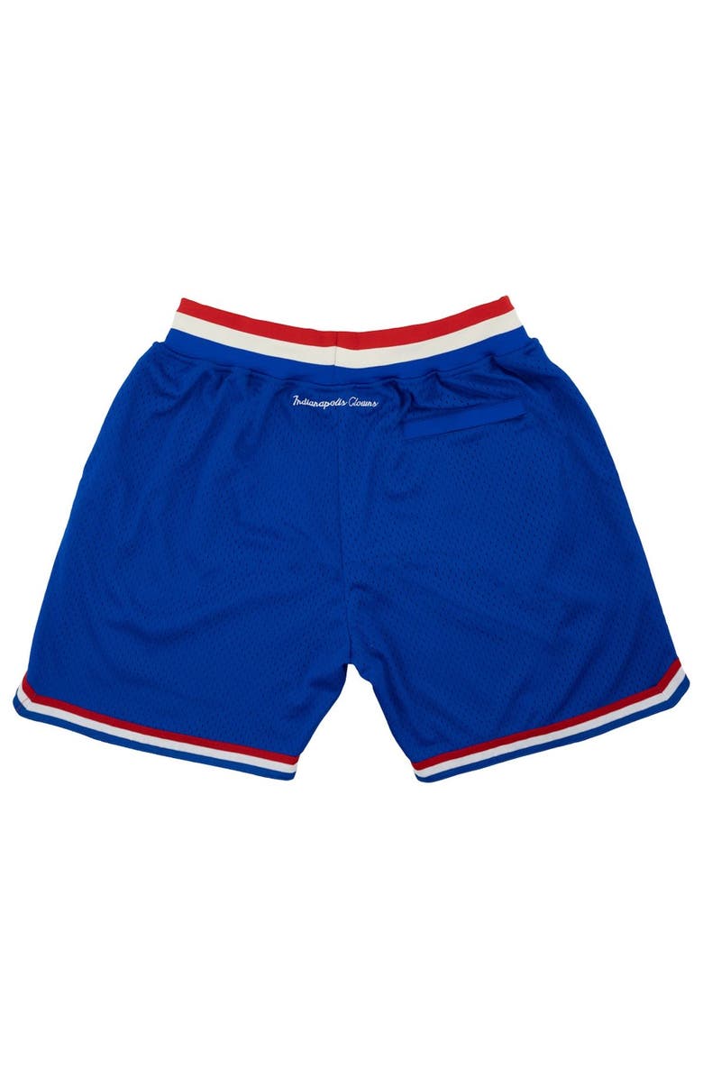 RINGS & CRWNS Men's Rings & Crwns Royal Indianapolis Clowns Replica Mesh Shorts, Alternate, color, 