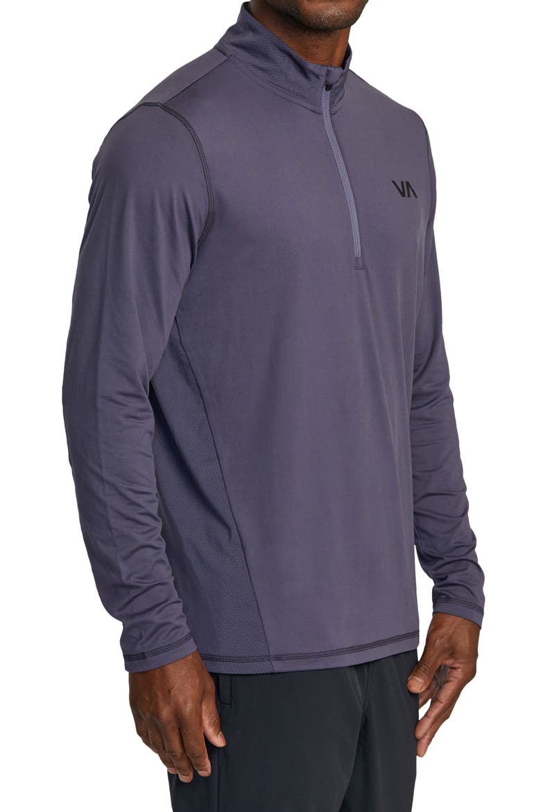 Recycled Polyester Blend Quarter Zip Pullover, Alternate, color, GRAY PURPLE