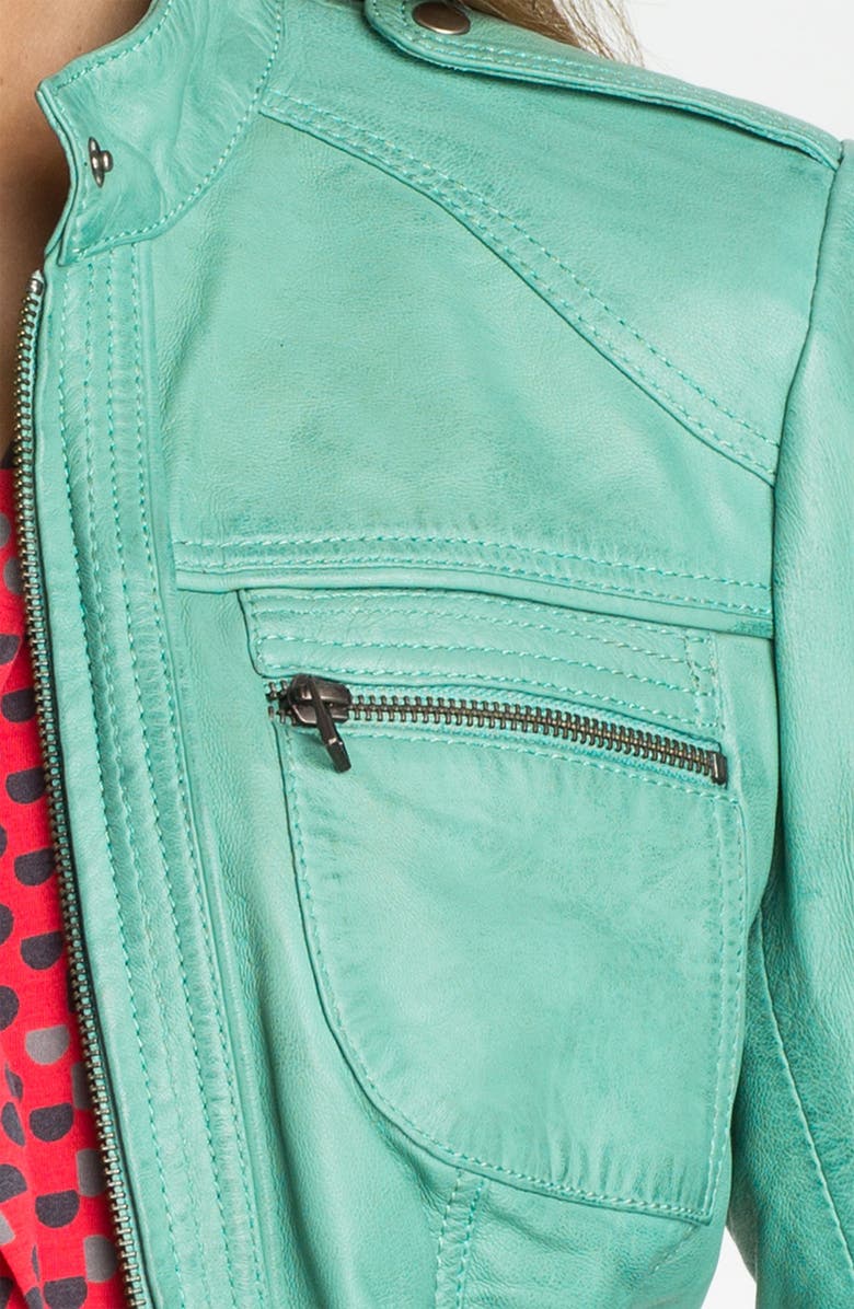 Bernardo Leather Scuba Jacket, Alternate, color, 