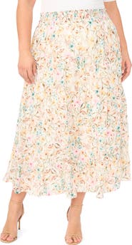 Vince Camuto Floral Tiered Skirt