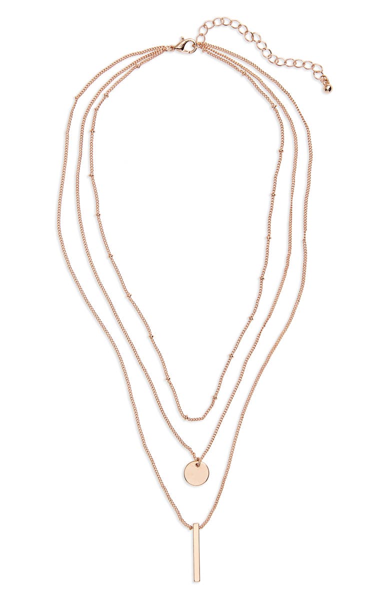 BP. Circle & Bar Layered Necklace, Main, color,