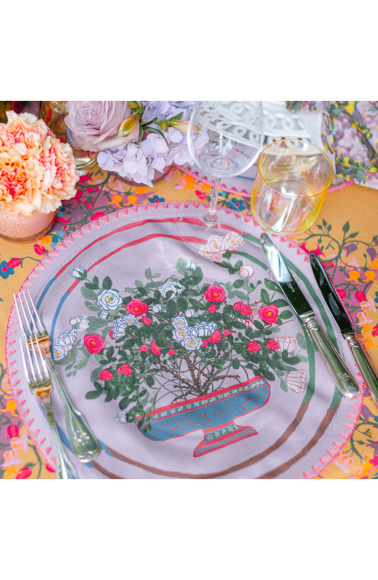 Sophie Williamson Design Round Placemats La Vie en Rose - Set of 6, Alternate, color, Pink