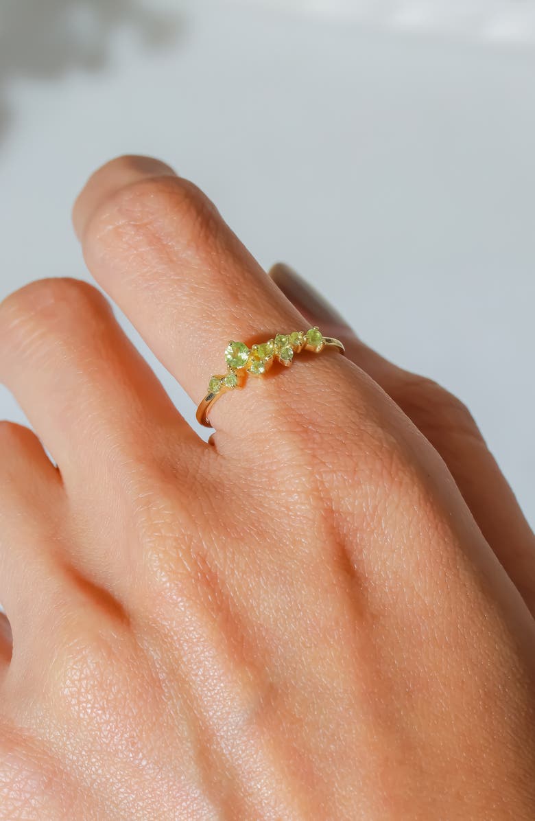 YS GEMS Asymmetric Gemstone Band Ring, Alternate, color, Green